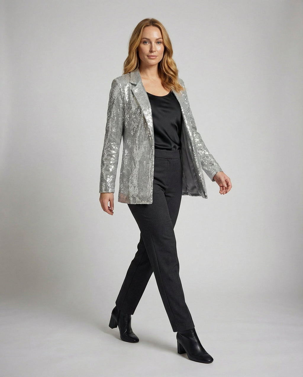 Glamorous Sequin Lapel Blazer-prime amsterdam nederland20251114-Calm Wears-Silver-S-Calm Wears