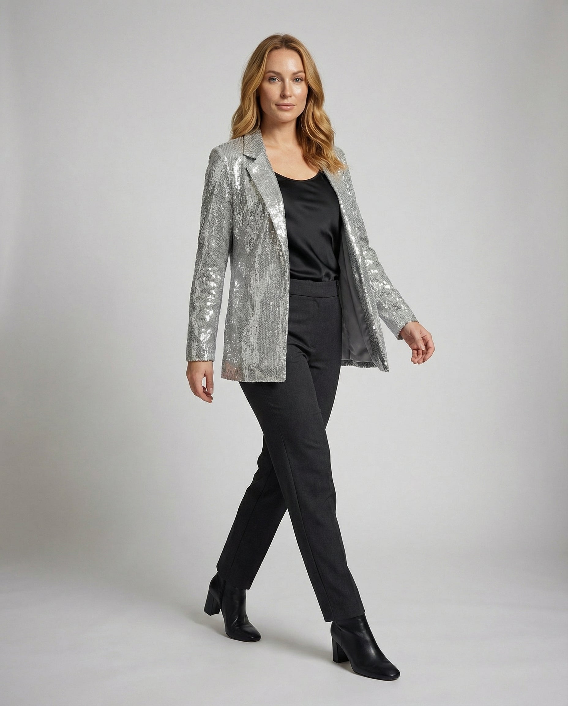 Glamorous Sequin Lapel Blazer-prime amsterdam nederland20251114-Calm Wears-Silver-S-Calm Wears