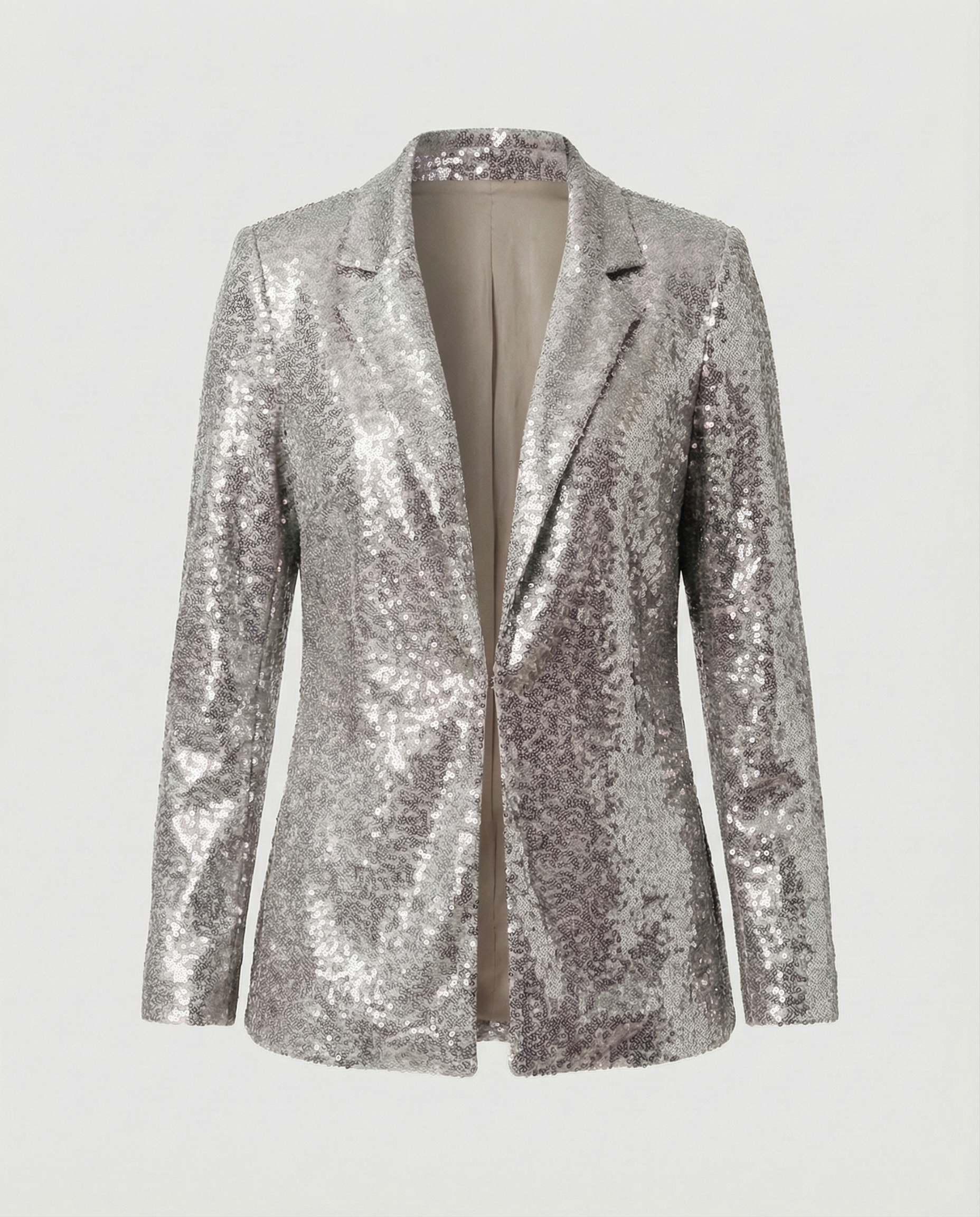 Glamour Sequin Women's Blazer-mullers-modehaus20251103-Calm Wears-Silver-S-Calm Wears