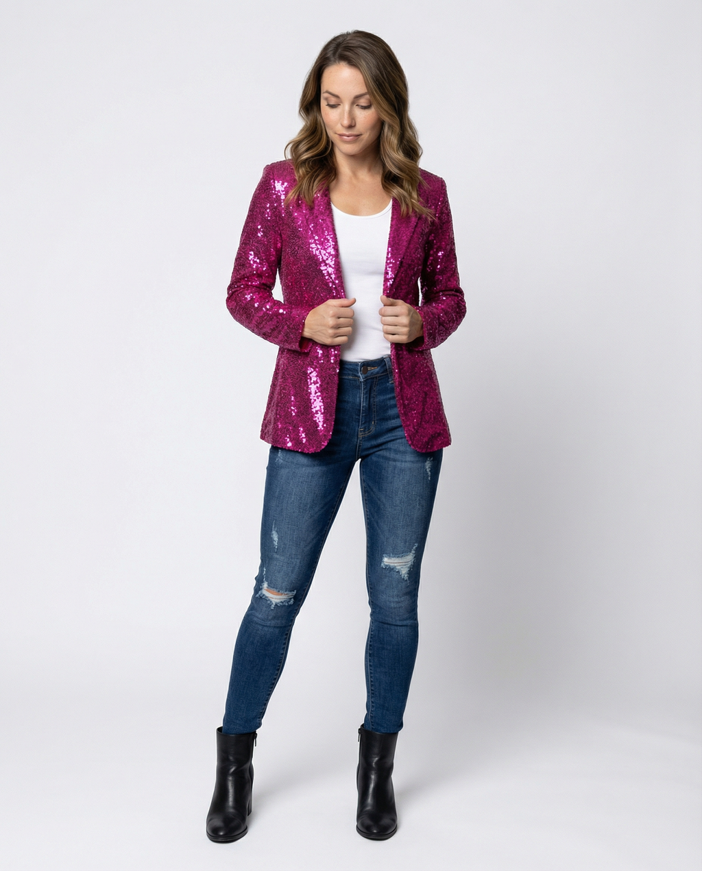 Glamour Sequin Women's Blazer-mullers-modehaus20251103-Calm Wears-Violet-S-Calm Wears