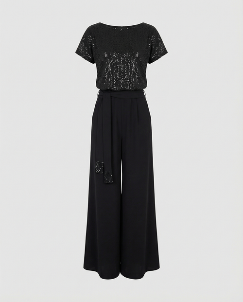 Glitter Jumpsuit Women Elegant-https://detail.1688.com/offer/841765567875.html-Calm Wears-Black-S-Calm Wears
