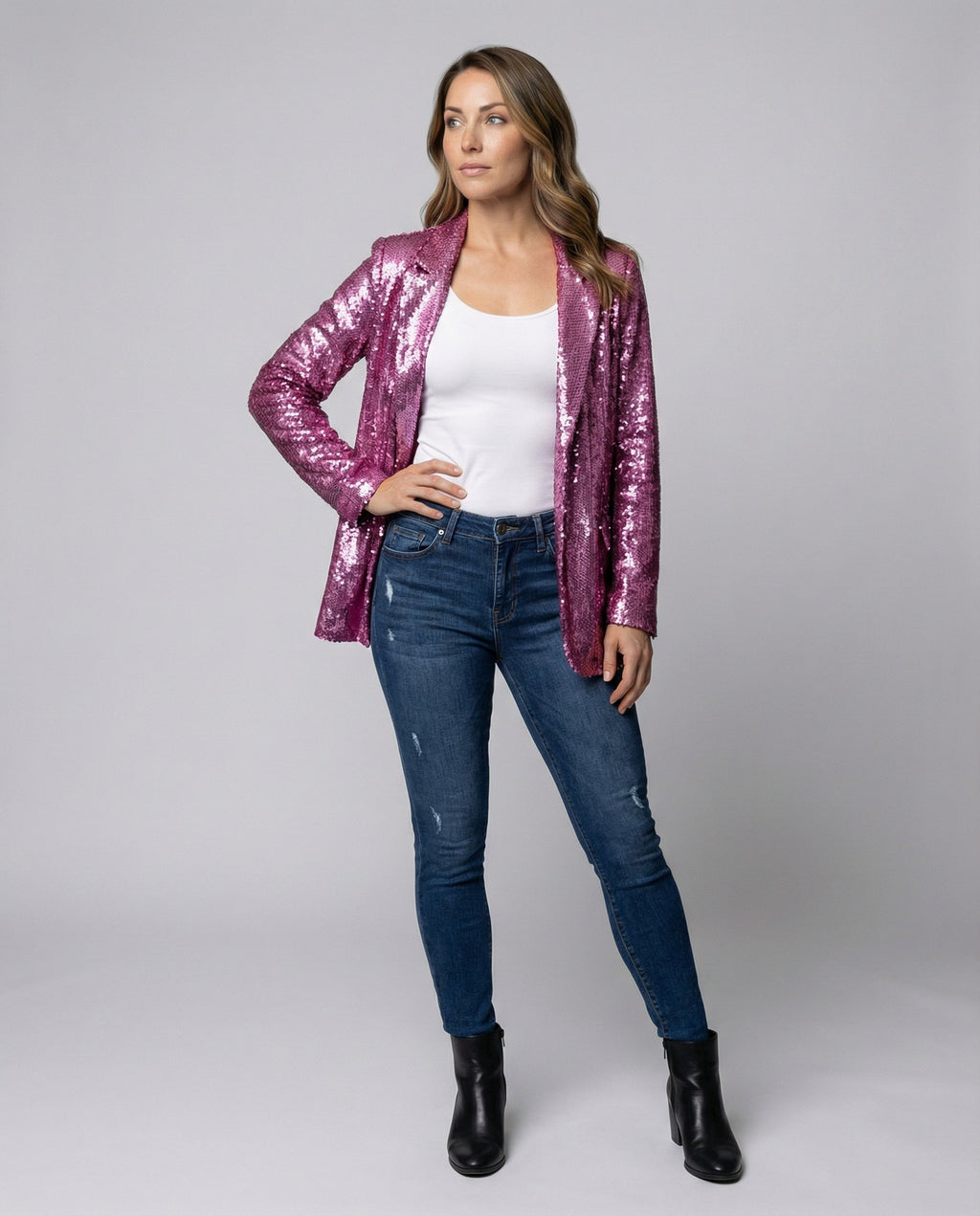 Glittering women's sequin blazer-shopthecic 20251110-Calm Wears-Lilac-XS-Calm Wears