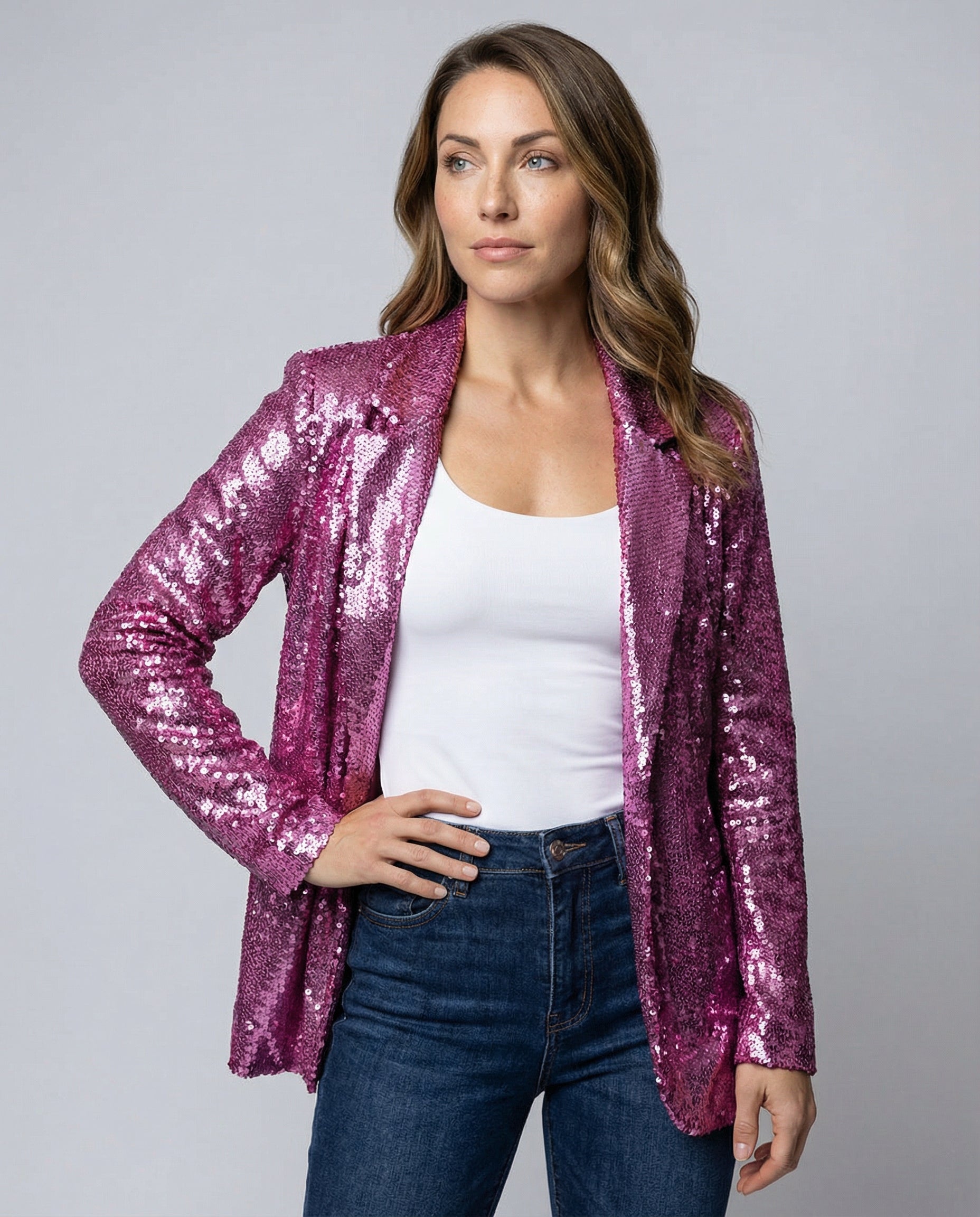 Glittering women's sequin blazer-shopthecic 20251110-Calm Wears-Lilac-XS-Calm Wears