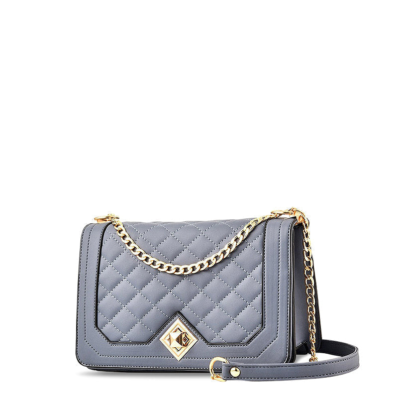 Quilted Chain Crossbody Bag, Small Shoulder Bag-mayfair ellis20260422-Calm Wears-Gray-Calm Wears