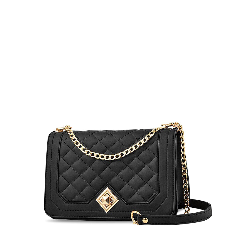 Quilted Chain Crossbody Bag, Small Shoulder Bag-mayfair ellis20260422-Calm Wears-Black-Calm Wears