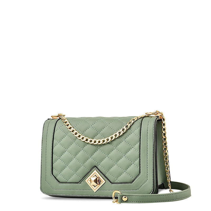 Quilted Chain Crossbody Bag, Small Shoulder Bag-mayfair ellis20260422-Calm Wears-Green-Calm Wears