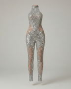 Halter Patchwork Jumpsuit-hotlula20250417-Calm Wears-Silver-S-Calm Wears