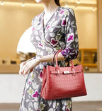 Large Croco Handbag with Shoulder Strap-dione couture20260421-Calm Wears-Black-Calm Wears
