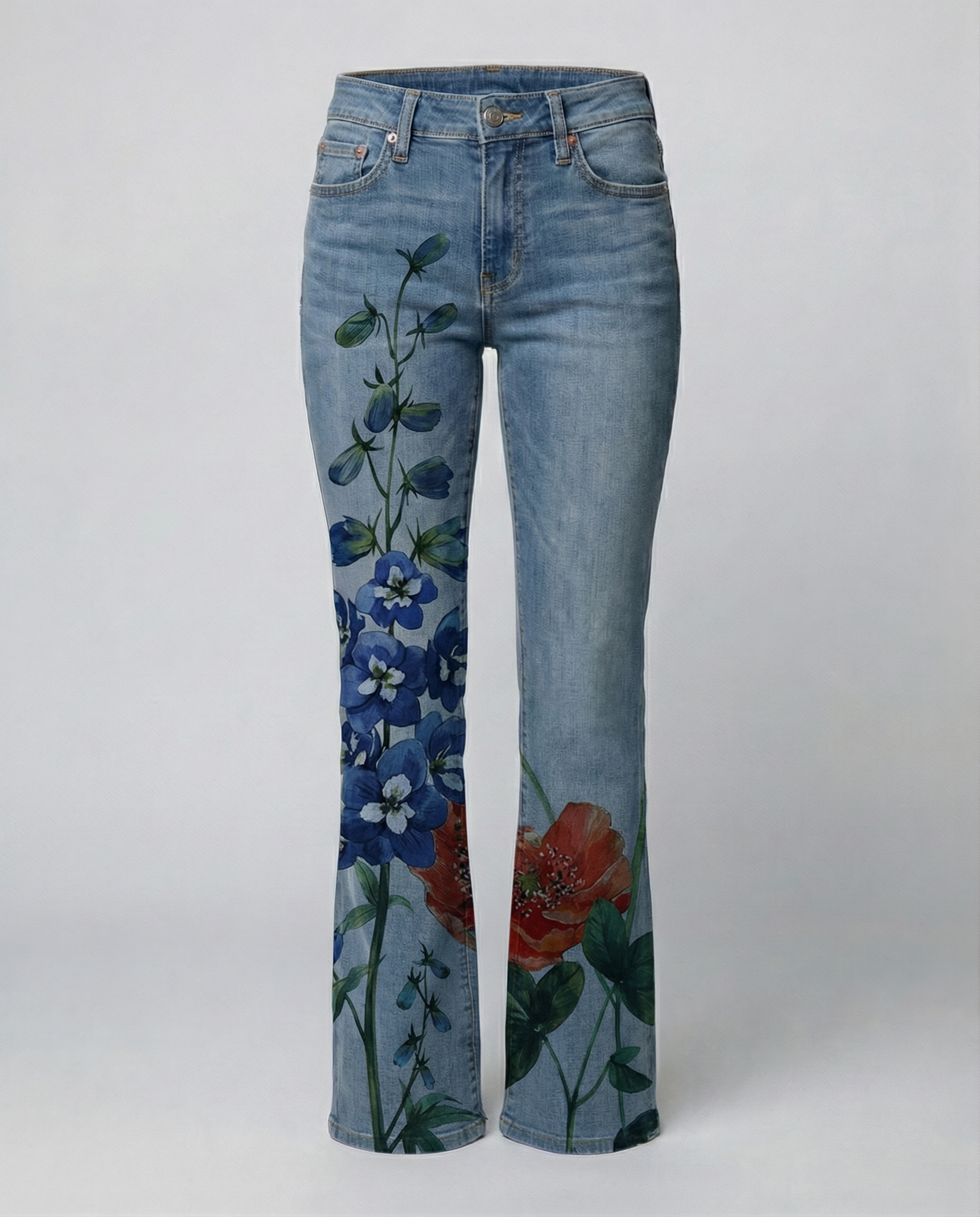 High-waisted women's flared pants-prime-amsterdam20250305-Calm Wears-Blue Flower-S-Calm Wears