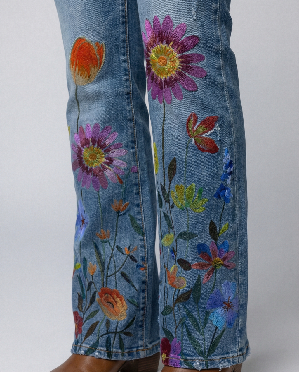 High-waisted women's flared pants-prime-amsterdam20250305-Calm Wears-Lilac Flower-S-Calm Wears