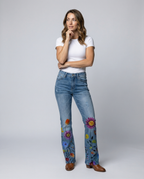 High-waisted women's flared pants-prime-amsterdam20250305-Calm Wears-Lilac Flower-S-Calm Wears