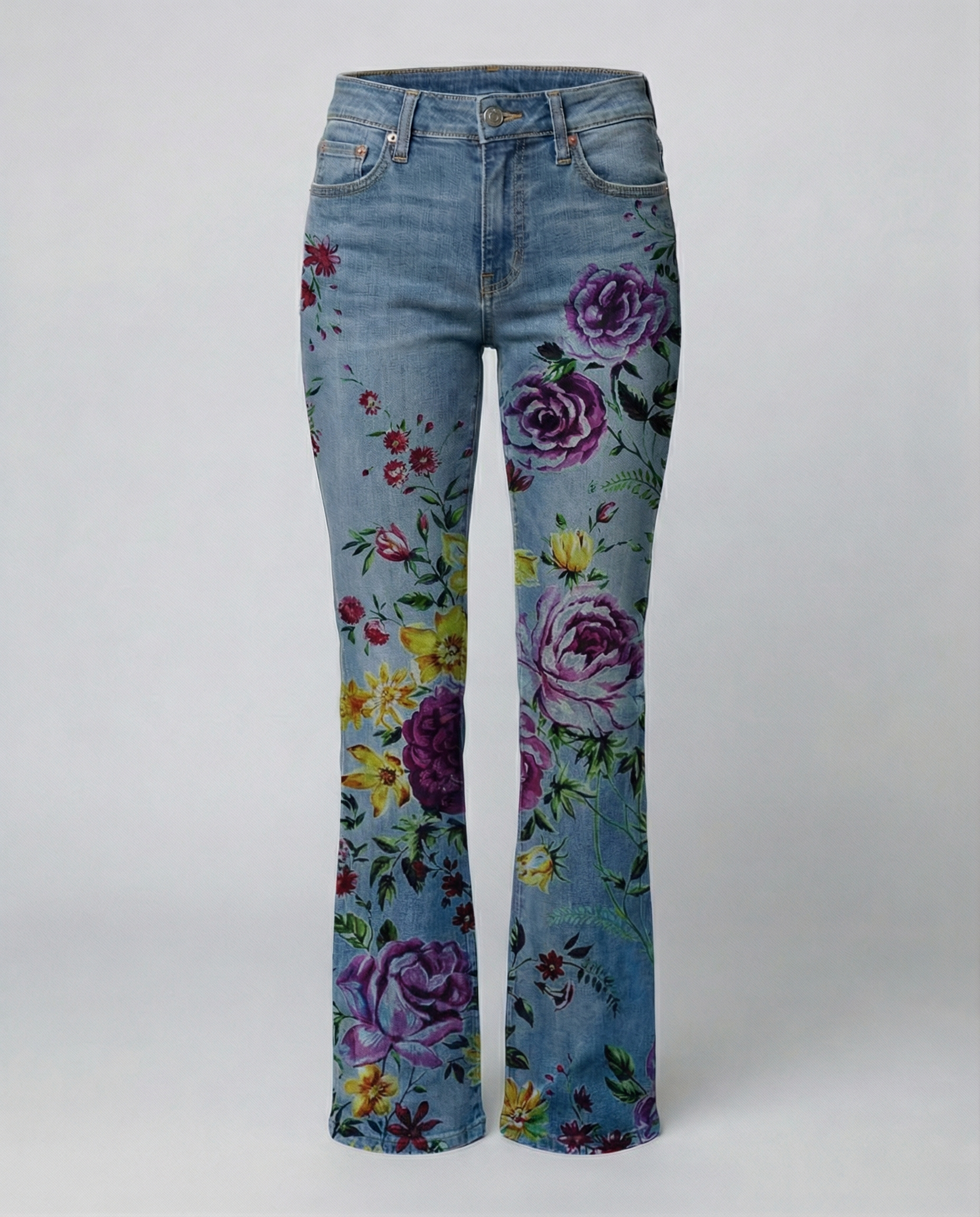 High-waisted women's flared pants-prime-amsterdam20250305-Calm Wears-Lilac Roses-S-Calm Wears