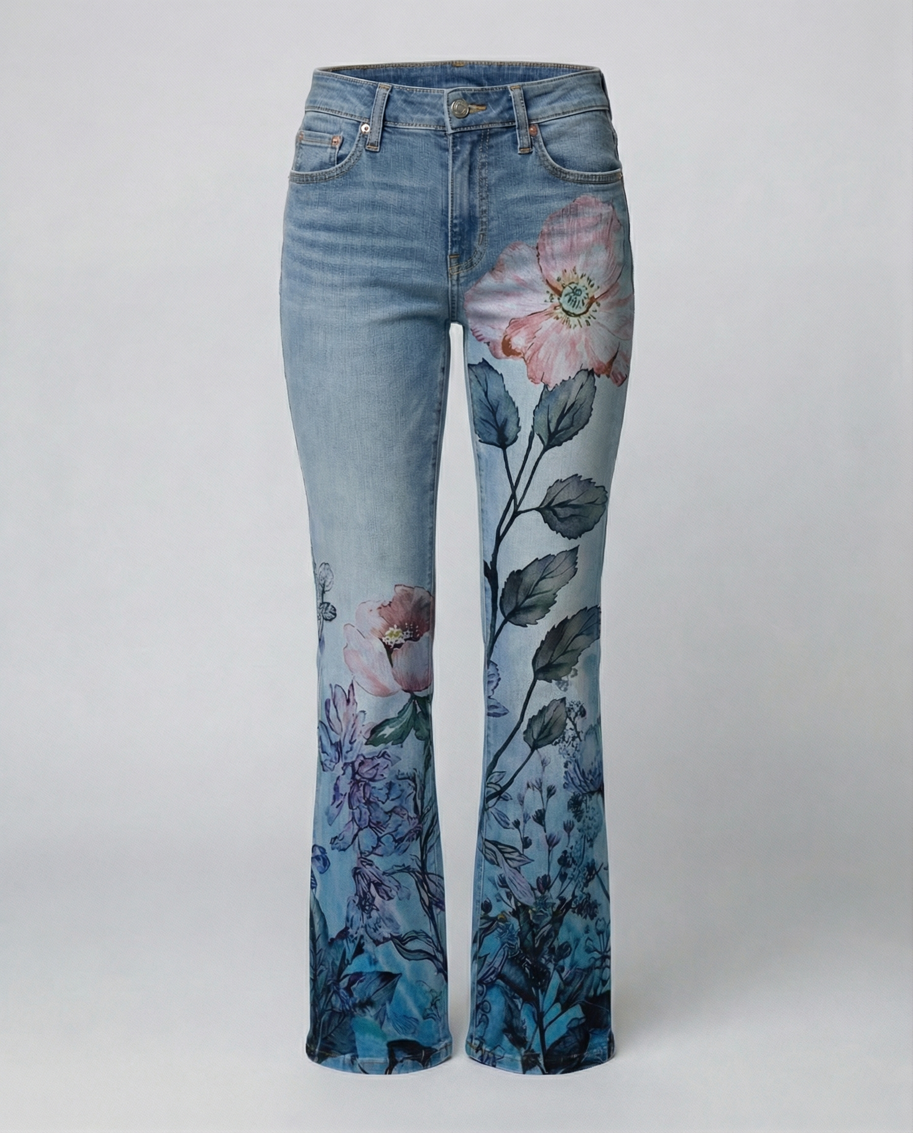 High-waisted women's flared pants-prime-amsterdam20250305-Calm Wears-Pink Flower-S-Calm Wears