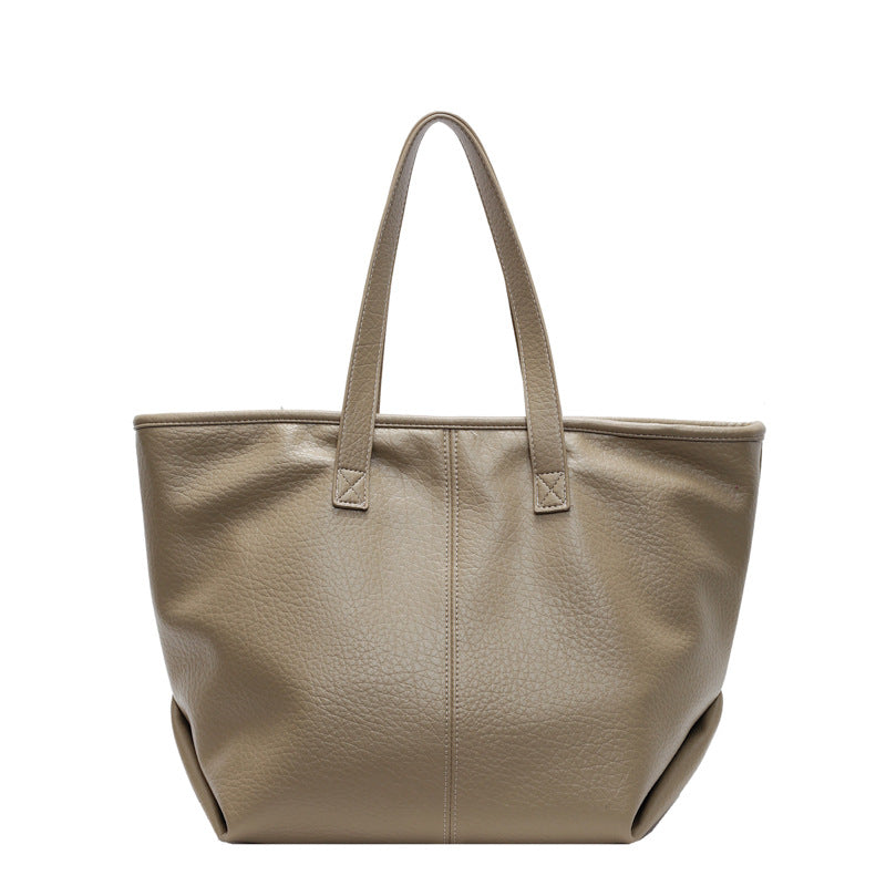 Large Trendy Tote Bag in Leather-dione couture20260421-Calm Wears-khaki-Calm Wears
