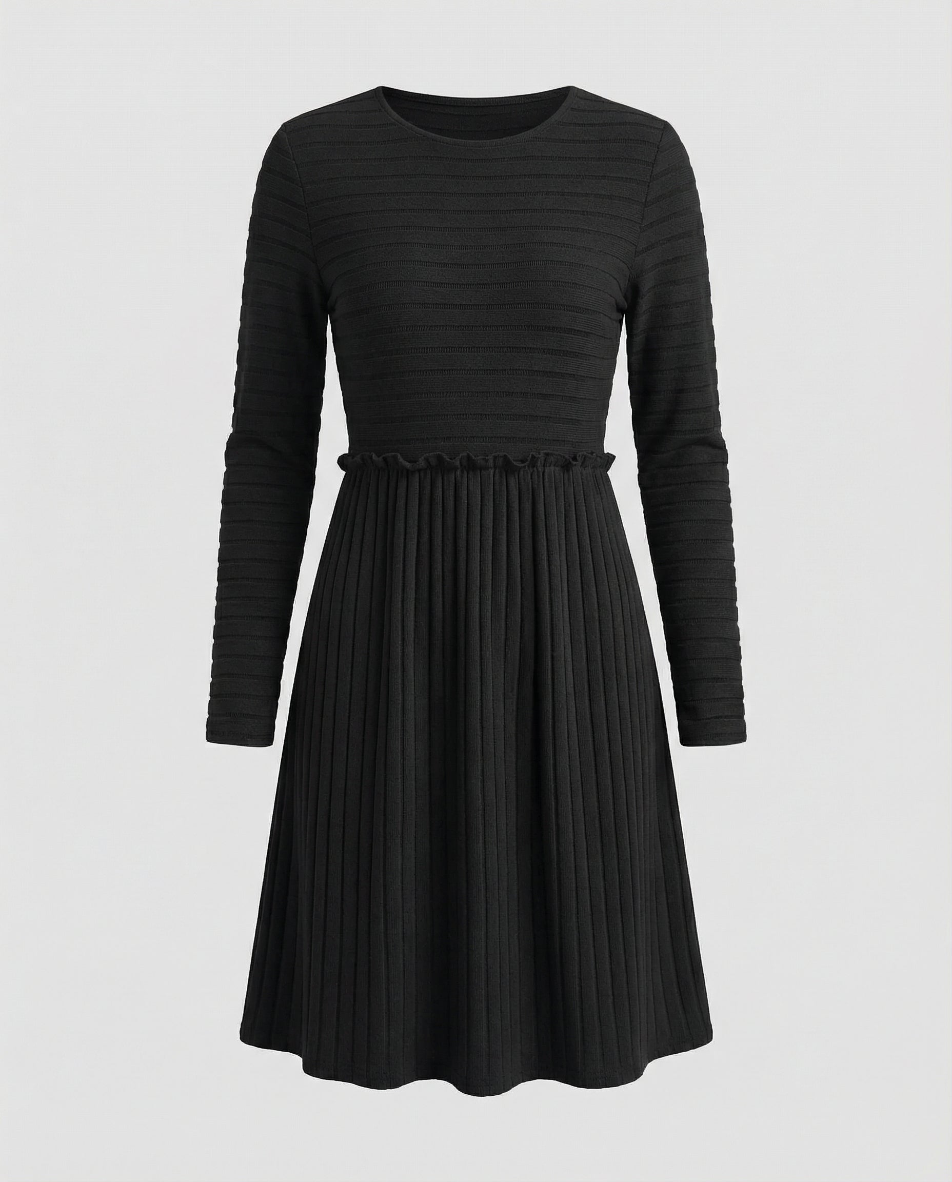 Knit dress Long sleeves Women-https://detail.1688.com/offer/858922311698.html-Calm Wears-Black-S-Calm Wears