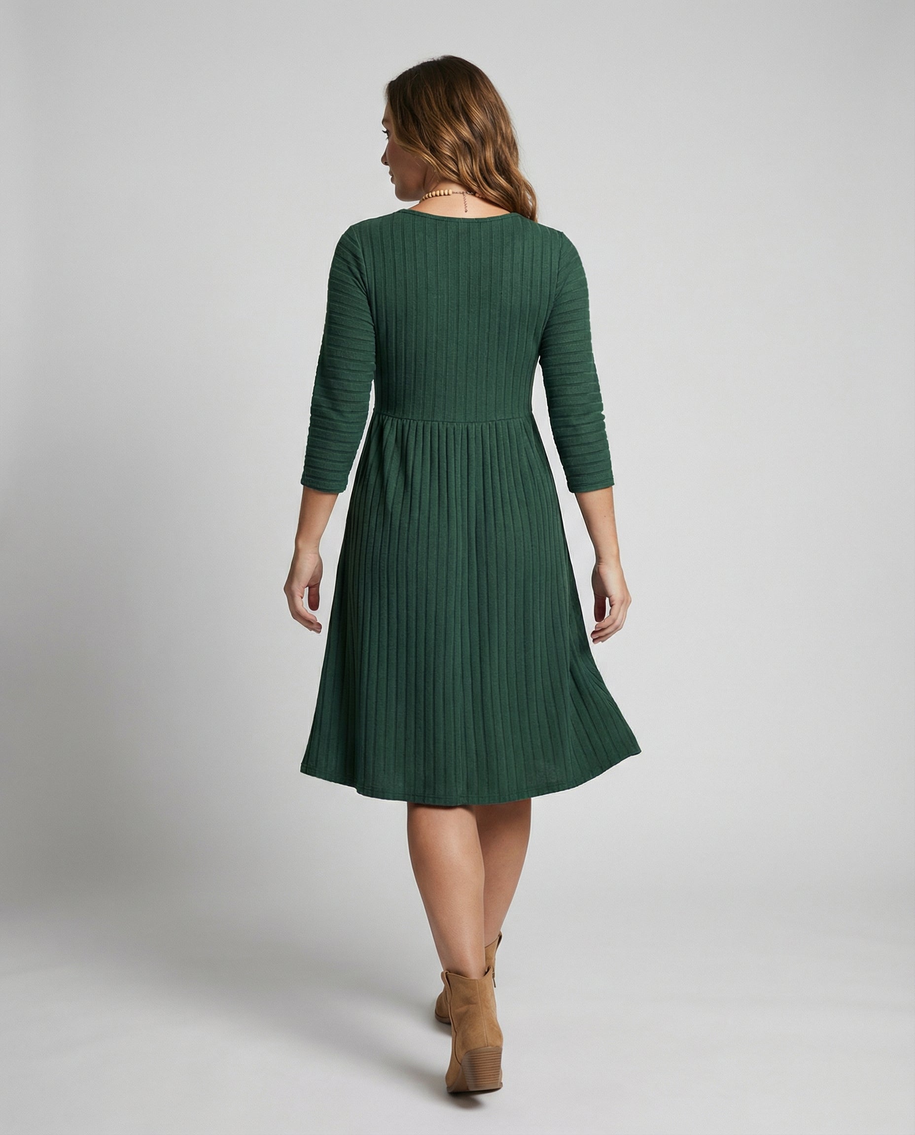 Knit dress Long sleeves Women-https://detail.1688.com/offer/858922311698.html-Calm Wears-Green-S-Calm Wears