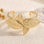 Ladies' bangle with artistic leaf design Calm Wears-https://detail.1688.com/offer/961340359938.html-Calm Wears-Bracelet-Calm Wears