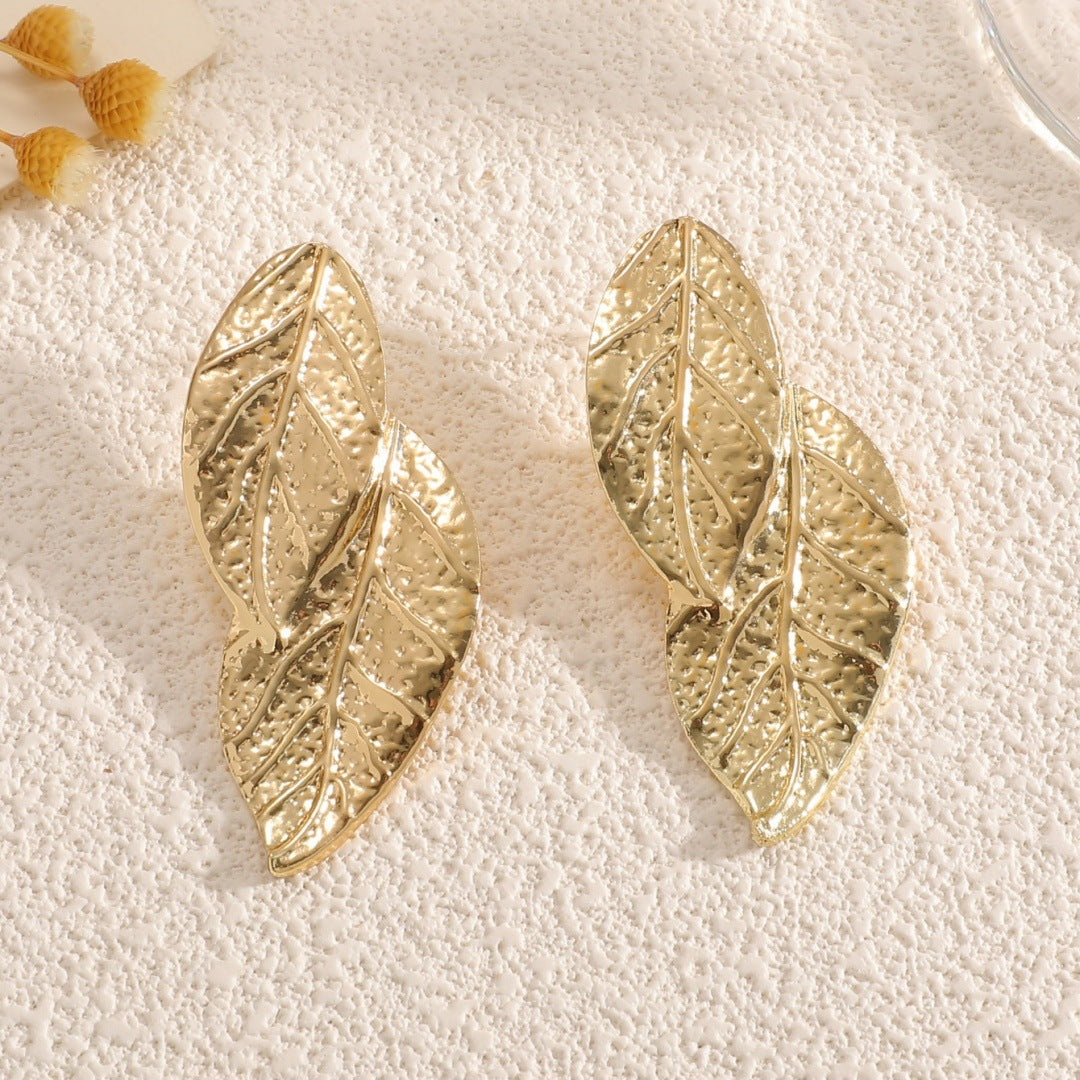 Ladies' bangle with artistic leaf design Calm Wears-https://detail.1688.com/offer/961340359938.html-Calm Wears-Earrings-Calm Wears