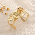 Ladies bangle with elaborate leaf design Calm Wears-https://detail.1688.com/offer/962535485004.html-Calm Wears-Bracelet-Calm Wears
