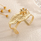 Ladies bangle with elaborate leaf design Calm Wears-https://detail.1688.com/offer/962535485004.html-Calm Wears-Bracelet-Calm Wears