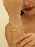 Ladies' bangle with elegant curved design Calm Wears-https://detail.1688.com/offer/825473621801.html-Calm Wears-Gold-Calm Wears