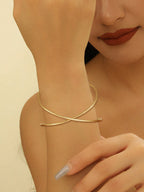 Ladies' bangle with elegant curved design Calm Wears-https://detail.1688.com/offer/825473621801.html-Calm Wears-Gold-Calm Wears