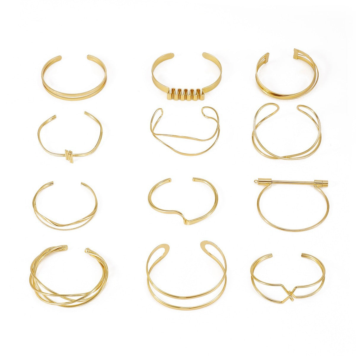 Ladies' bangle with elegant curved design Calm Wears-https://detail.1688.com/offer/825473621801.html-Calm Wears-Gold-Calm Wears