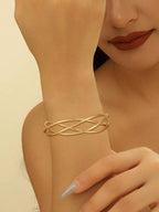 Ladies' bangle with elegant curved design Calm Wears-https://detail.1688.com/offer/825473621801.html-Calm Wears-Gold-Calm Wears