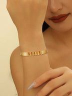 Ladies' bangle with elegant curved design Calm Wears-https://detail.1688.com/offer/825473621801.html-Calm Wears-Gold-Calm Wears