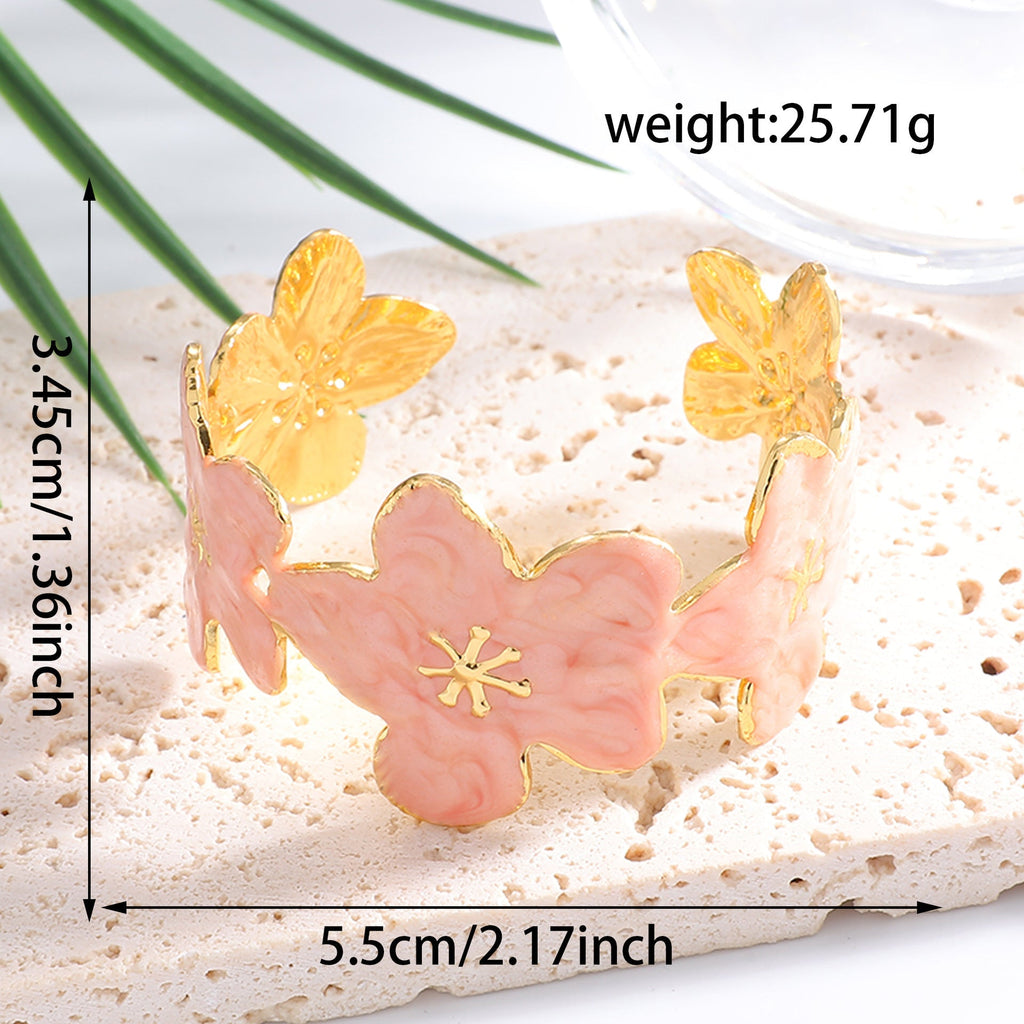 Ladies' bangle with floral motifs Calm Wears-https://detail.1688.com/offer/1055941439300.html-Calm Wears-Black-Calm Wears