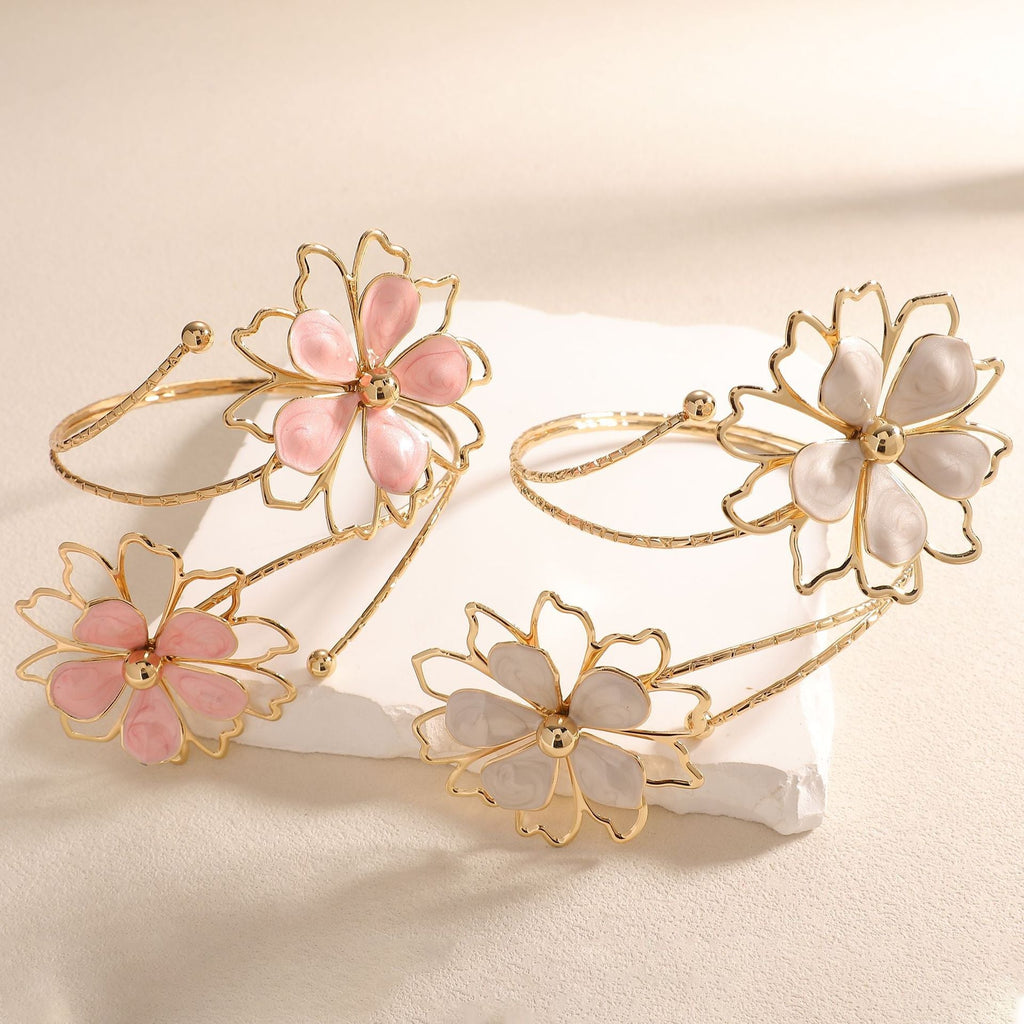 Ladies bracelet with artistic flower design Calm Wears-https://detail.1688.com/offer/1051505835518.html-Calm Wears-Lilac-Calm Wears