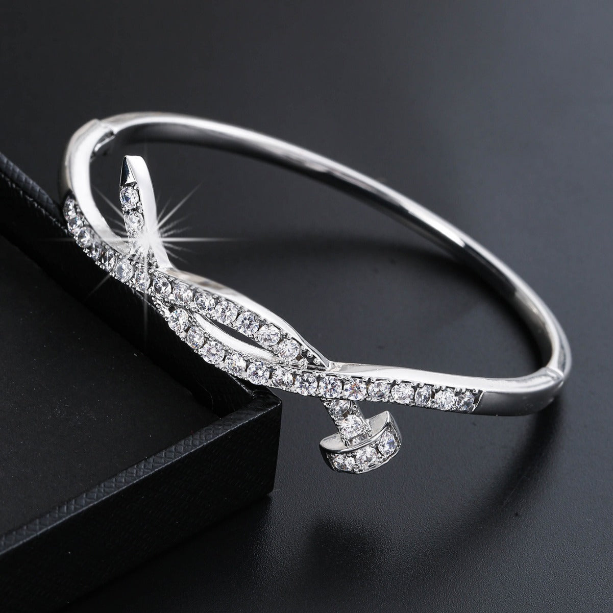 Ladies bracelet with elaborate infinity symbol and sparkling zirconia Calm Wears-https://detail.1688.com/offer/918155870352.html-Calm Wears-Gold-Calm Wears