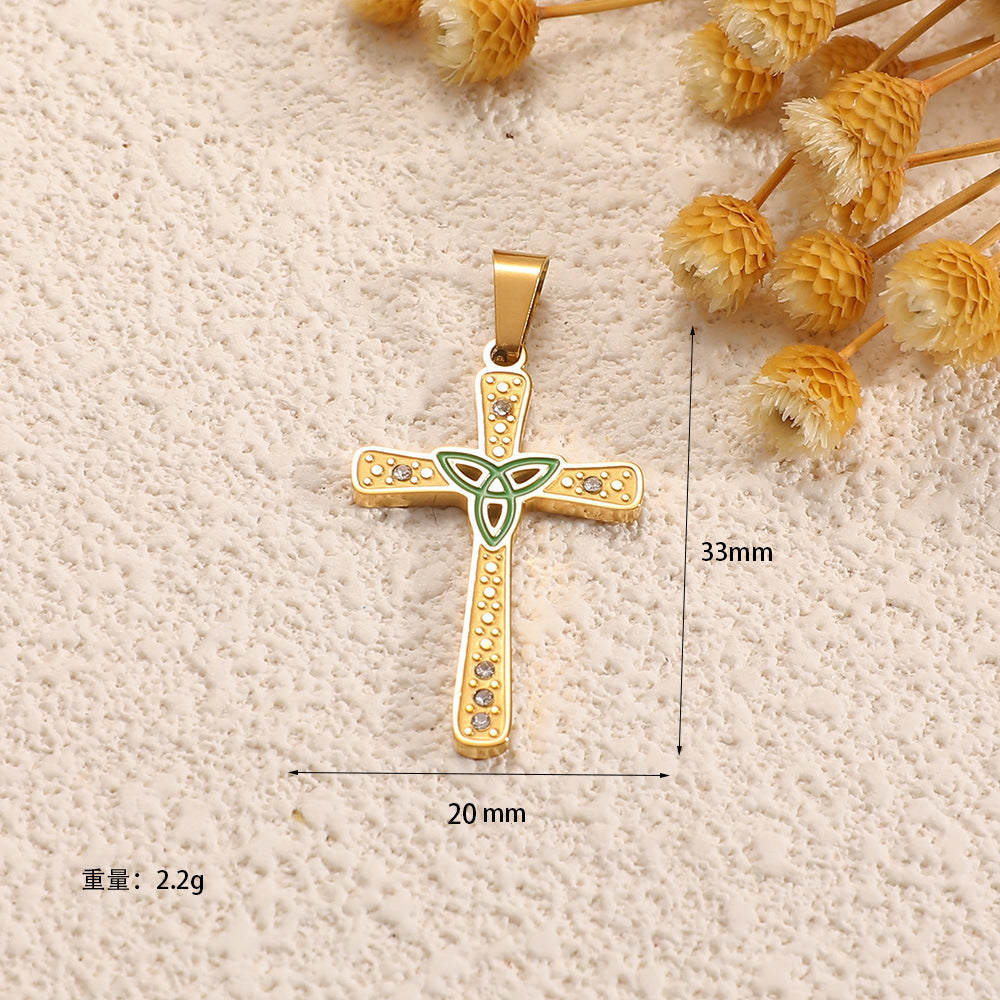 Ladies cross pendant with heart-shaped design and sparkling accents Calm Wears-https://detail.1688.com/offer/981846232355.html-Calm Wears-Style 10-Calm Wears
