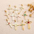 Ladies cross pendant with heart-shaped design and sparkling accents Calm Wears-https://detail.1688.com/offer/981846232355.html-Calm Wears-Style 10-Calm Wears