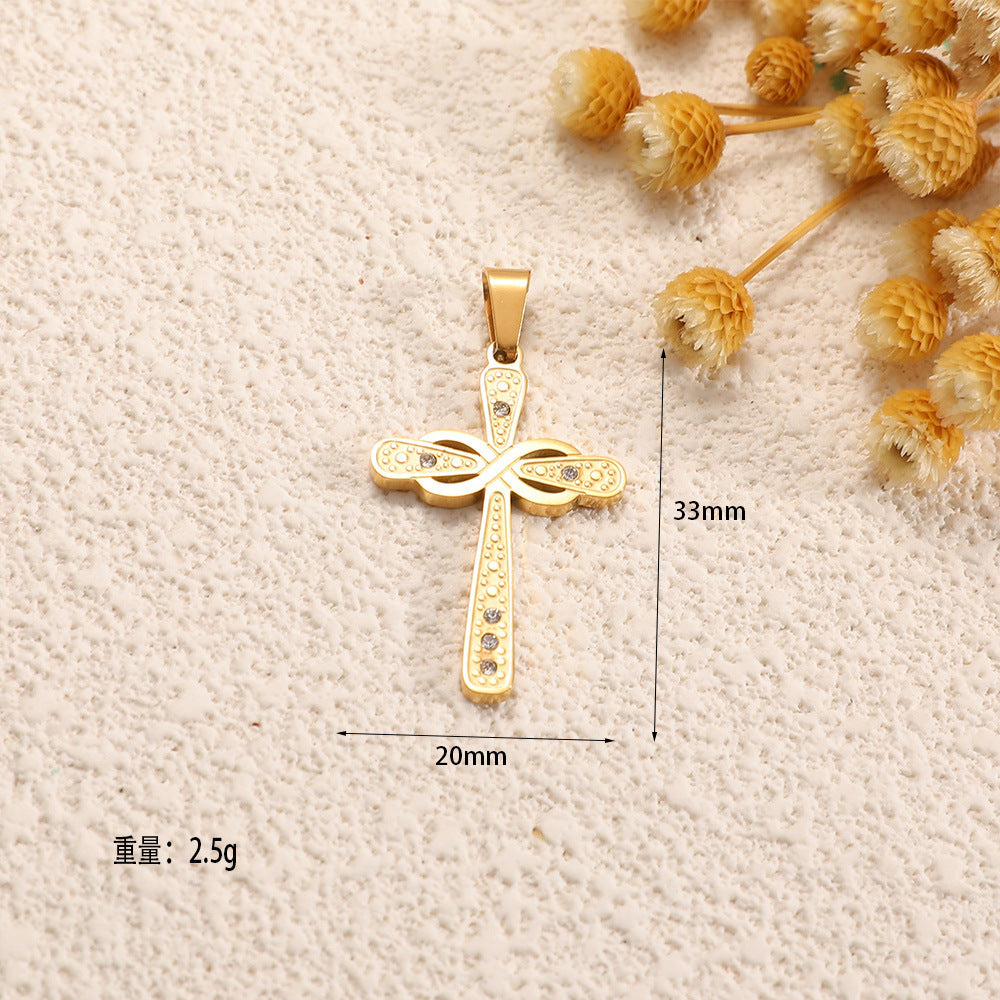 Ladies cross pendant with heart-shaped design and sparkling accents Calm Wears-https://detail.1688.com/offer/981846232355.html-Calm Wears-Style 4-Calm Wears