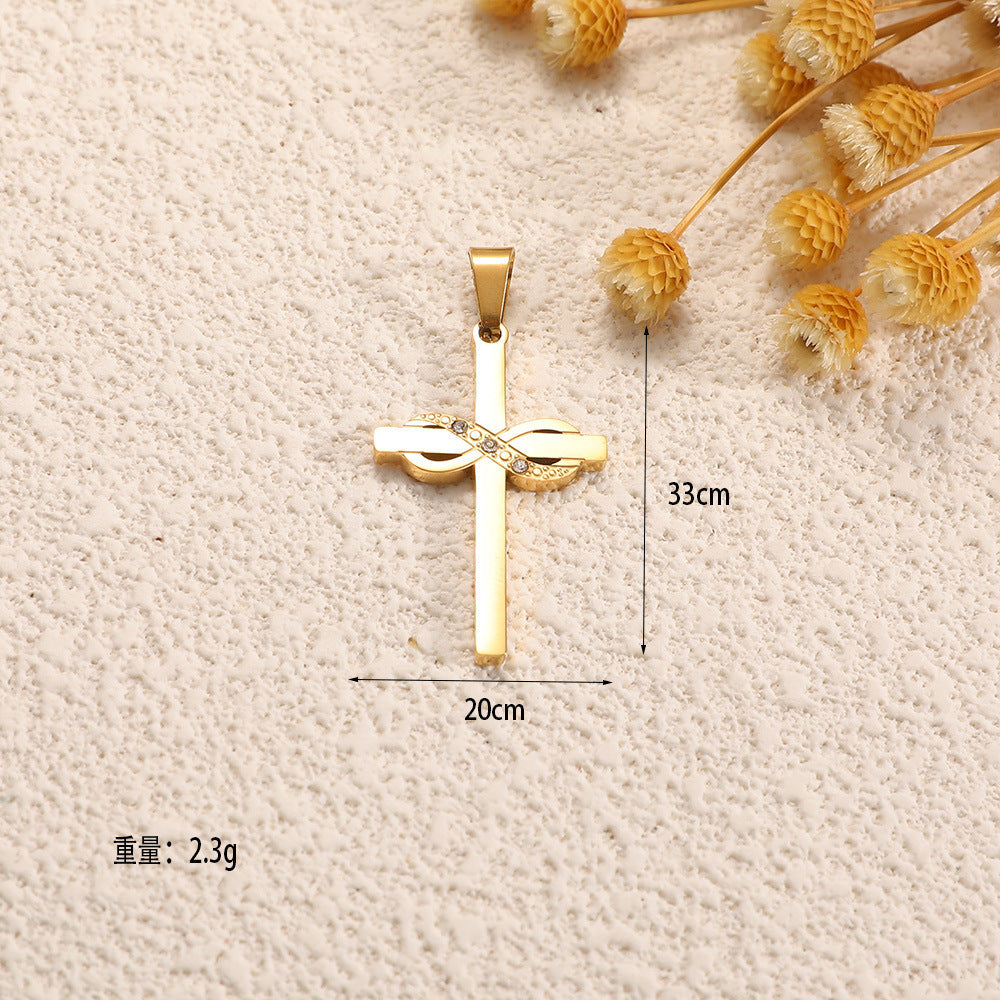 Ladies cross pendant with heart-shaped design and sparkling accents Calm Wears-https://detail.1688.com/offer/981846232355.html-Calm Wears-Unknown-Calm Wears