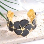 Ladies cuff bracelet with elaborate flower pattern Calm Wears-https://detail.1688.com/offer/1055939603142.html-Calm Wears-Black-Calm Wears