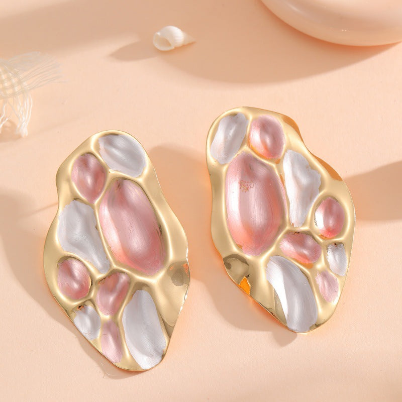 Ladies ear clips with elaborate, colorful shell design Calm Wears-https://detail.1688.com/offer/960470272237.html-Calm Wears-Unknown-Calm Wears