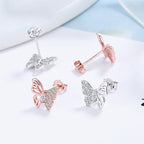 Ladies earrings in an elegant butterfly design with sparkling zirconia Calm Wears-https://detail.1688.com/offer/674094472601.html-Calm Wears-Platinum-925-Calm Wears
