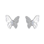 Ladies earrings in an elegant butterfly design with sparkling zirconia Calm Wears-https://detail.1688.com/offer/674094472601.html-Calm Wears-Platinum-925-Calm Wears