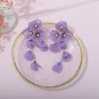 Ladies' earrings in elegant floral design Calm Wears-https://detail.1688.com/offer/1052797622039.html-Calm Wears-Lilac-Calm Wears