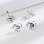 Ladies earrings in elegant heart design with shimmering zirconia Calm Wears-https://detail.1688.com/offer/672191734802.html-Calm Wears-White-925-Calm Wears