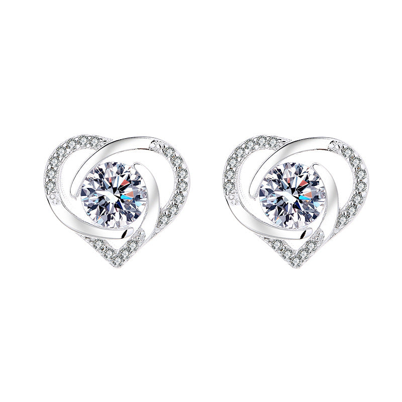 Ladies earrings in elegant heart design with shimmering zirconia Calm Wears-https://detail.1688.com/offer/672191734802.html-Calm Wears-White-925-Calm Wears