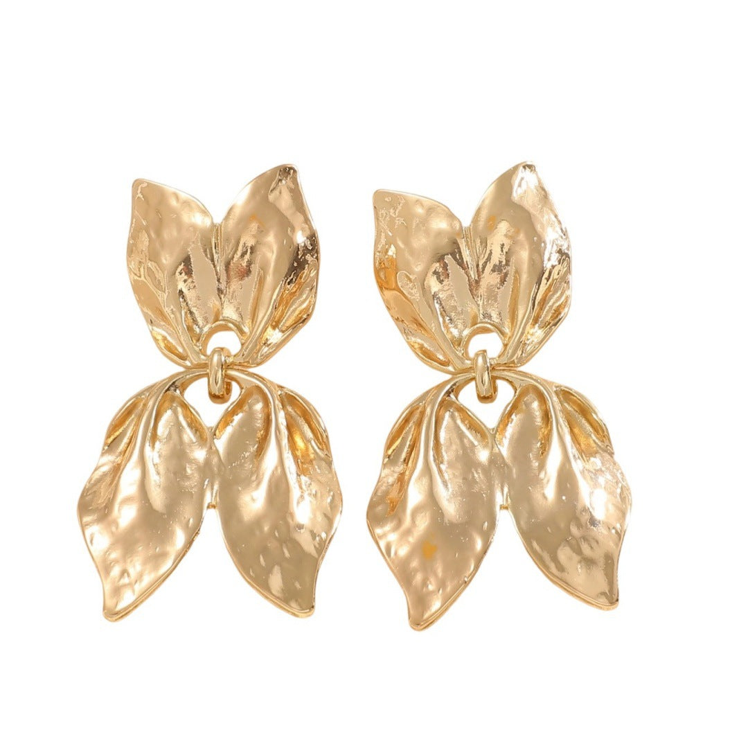 Ladies earrings in elegant leaf design Calm Wears-https://detail.1688.com/offer/963159850239.html-Calm Wears-Gold-Calm Wears