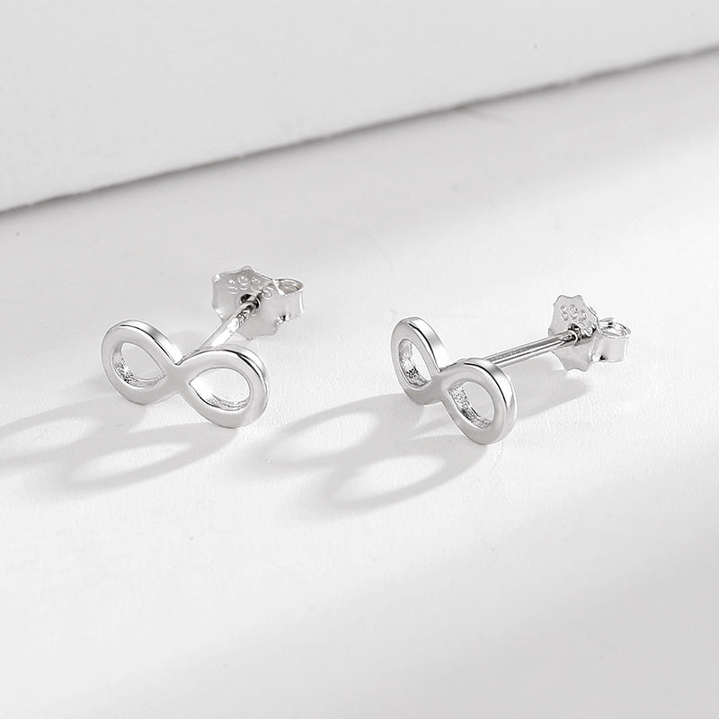 Ladies earrings in infinity design made of high-quality material Calm Wears-https://detail.1688.com/offer/662699795366.html-Calm Wears-Rose gold-925-Calm Wears