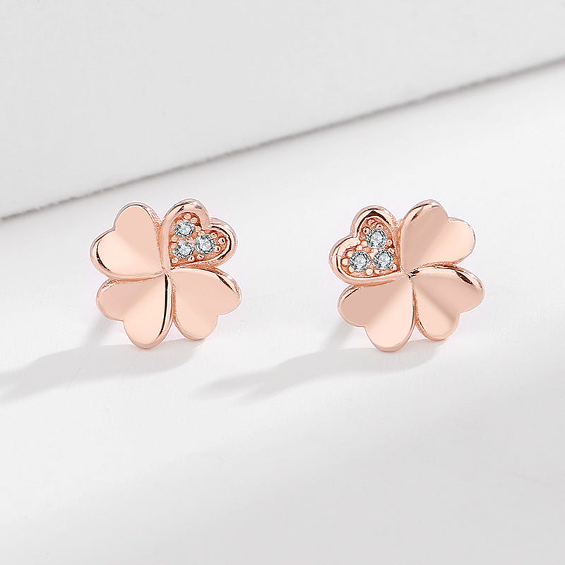 Ladies earrings in modern floral design Calm Wears-https://detail.1688.com/offer/671500882651.html-Calm Wears-Rose gold-925-Calm Wears