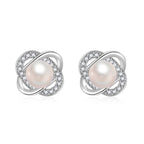 Ladies earrings with artistic pearl design and sparkling zirconia Calm Wears-https://detail.1688.com/offer/730612846523.html-Calm Wears-Perle-925-Calm Wears