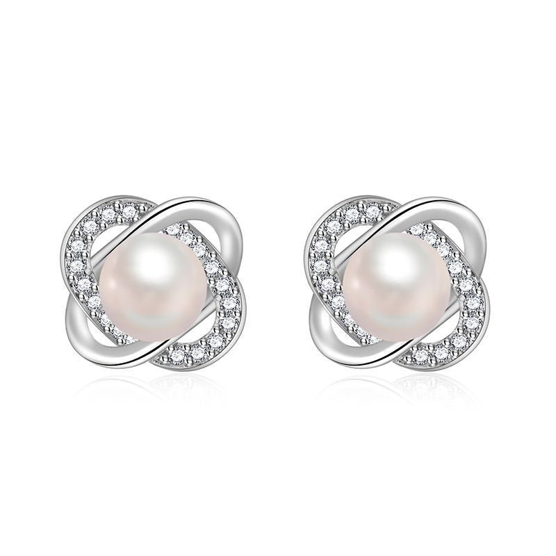 Ladies earrings with artistic pearl design and sparkling zirconia Calm Wears-https://detail.1688.com/offer/730612846523.html-Calm Wears-Perle-925-Calm Wears
