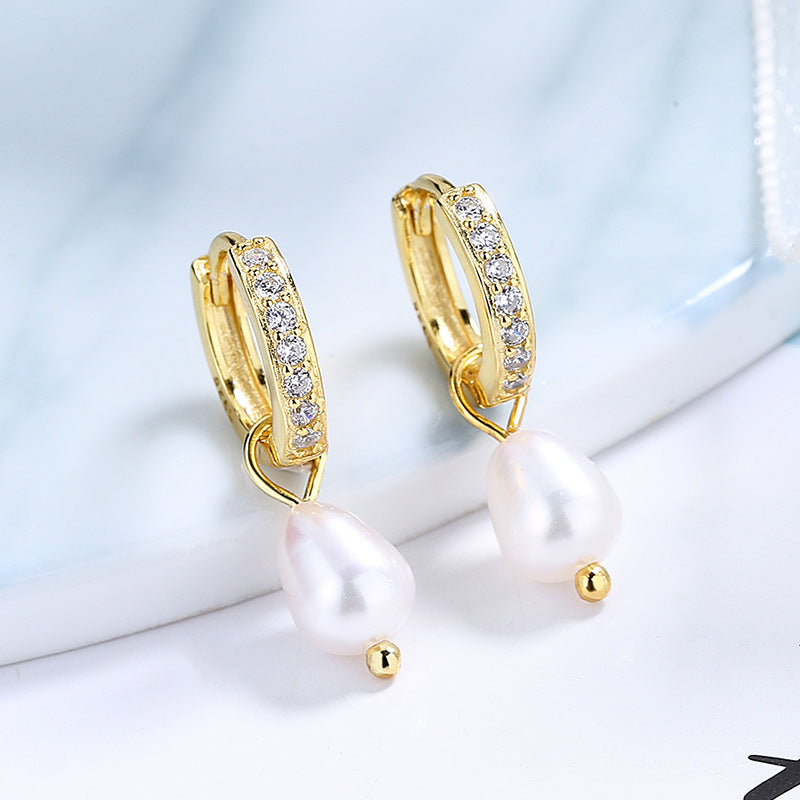 Ladies earrings with elegant zirconia decorations and pearl pendants Calm Wears-https://detail.1688.com/offer/676578030276.html-Calm Wears-Gold-925-Calm Wears