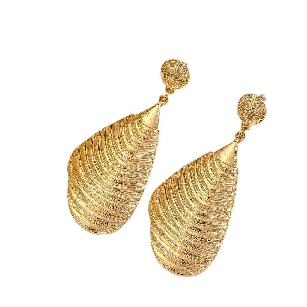 Ladies Elegant Earrings made of high-quality, textured metal Calm Wears-https://detail.1688.com/offer/811989504219.html-Calm Wears-Gold yellow-Calm Wears